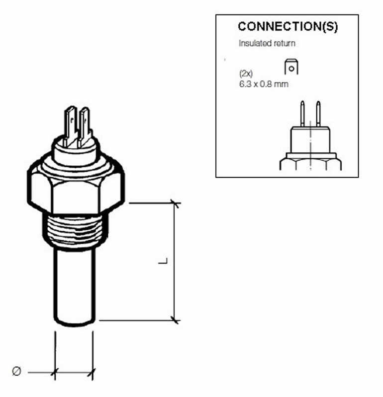 Continental VDO Oil temperature sender 150°C